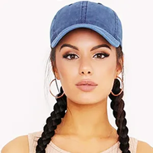 Eohak Ponytail Baseball Hat Distressed Retro Washed Womens Twill Black-1 Medium - A+2-3