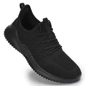 Mens Running Shoes Slip-on Walking Sneakers Lightweight Breathable Casual Soft Sole Trainers 13 All Black - Breathable