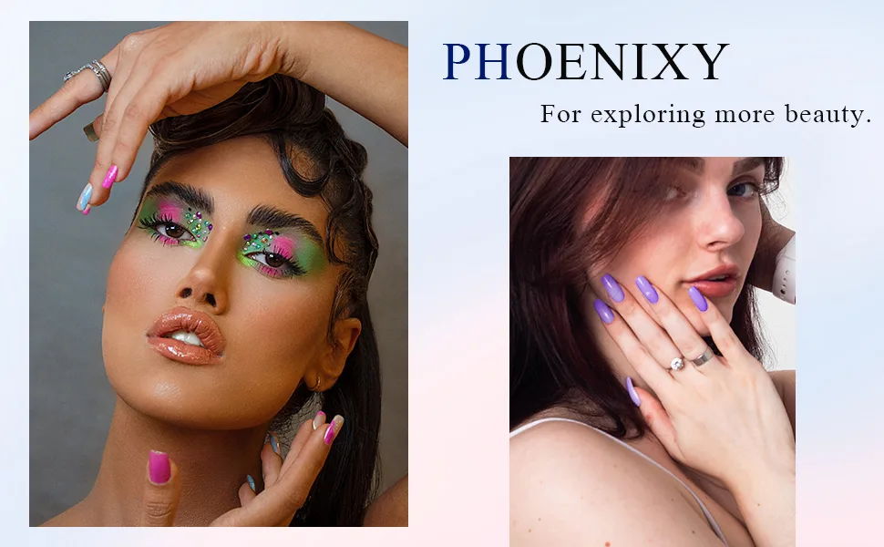 Poly Nail Gel Kit, Phoenixy 9 Colors Poly Extension Gel Kit with 48W LED U V Nail Lamp Poly Nail Extension Gel Starter Kit Seasons - Poly nail gel