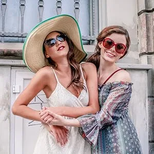 Lanzom Womens 5.5 Inches Big Bowknot Straw Hat Large Floppy Foldable Roll up Beach Cap Sun Hat UPF 50+ Khaki One Size - travel