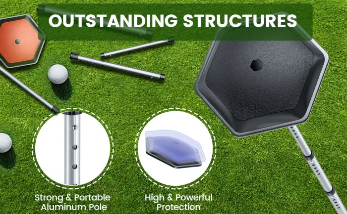 ToVii Portable Golf Club Stiff Arm Support Protector Travel Bag, Sturdy Aluminum Pole, Fully Adjustable to Protect Clubs Blue - golf travel bag support