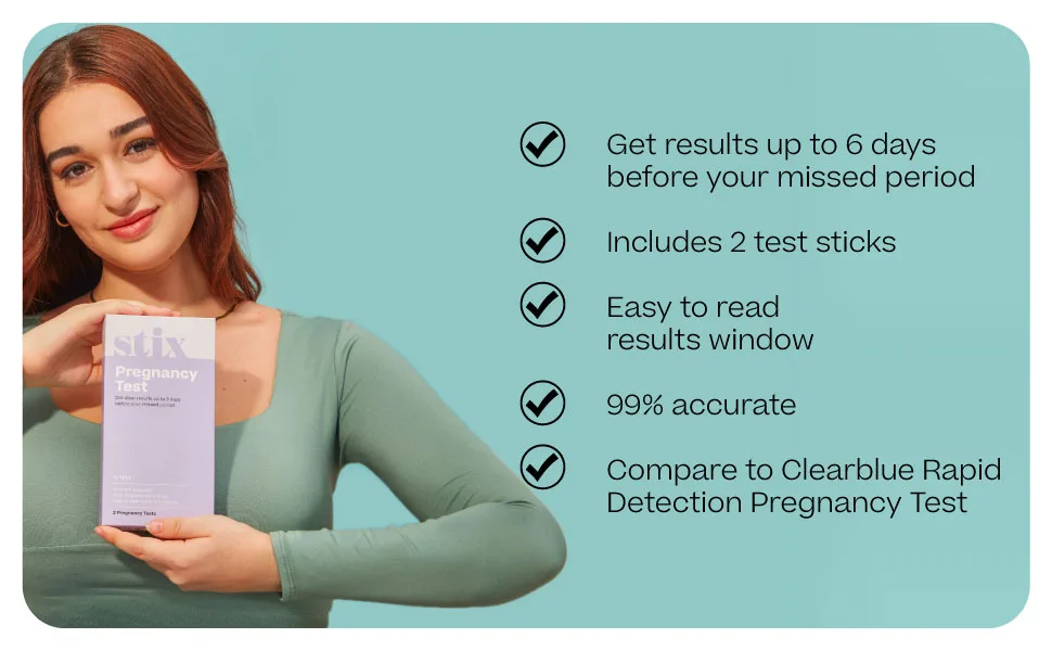 Stix Early Detection Pregnancy Tests| Test 6 Days Before Missed Period | Accurate & Easy to Use | 2 Tests - Stix Pregnancy Test