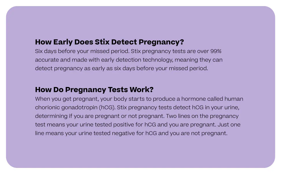 Stix Early Detection Pregnancy Tests| Test 6 Days Before Missed Period | Accurate & Easy to Use | 2 Tests - Stix Pregnancy Test