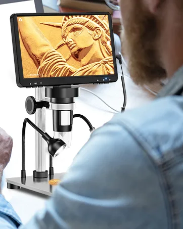 Microscope Light, Gooseneck LED Fill Lights for Digital Microscope, 6-Watt Aluminum Auxiliary Spotlights with Dimmable Switch, Compatible with Coin Microscope, HDMI Soldering Microscope for Repair - microscope digital lcd coin usb video soldering electronic micro scope magnifier screen