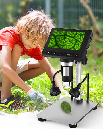 Microscope Light, Gooseneck LED Fill Lights for Digital Microscope, 6-Watt Aluminum Auxiliary Spotlights with Dimmable Switch, Compatible with Coin Microscope, HDMI Soldering Microscope for Repair - microscope digital lcd coin usb video soldering electronic micro scope magnifier screen