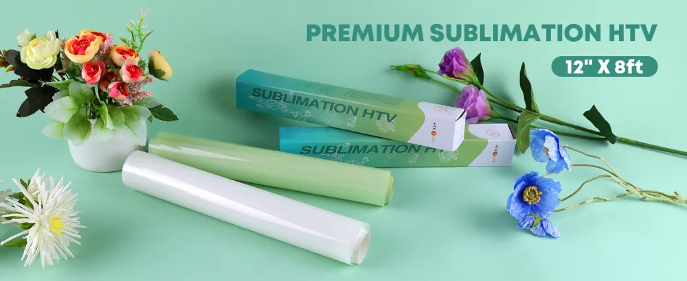 HTVRONT Clear HTV Vinyl for Sublimation - 12" X 8FT Matte Sublimation Vinyl for Cotton Fabric - Wash Durable Clear Dye Sub HTV for Light-Colored T Shirts - sublimation vinyl