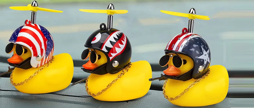 wonuu Rubber Duck Car Ornaments, Squeeze Duck Dashboard Decorations Kids Bicycle Decor for Cycling Motorcycle & Bicycle Accessories Decorations Digital Camo-L&G - Dashboard Duck