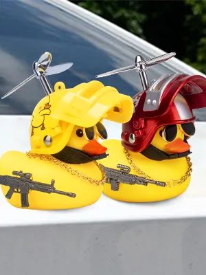 wonuu Rubber Duck Car Ornaments, Squeeze Duck Dashboard Decorations Kids Bicycle Decor for Cycling Motorcycle & Bicycle Accessories Decorations Digital Camo-L&G - Duck Bicycle Horns