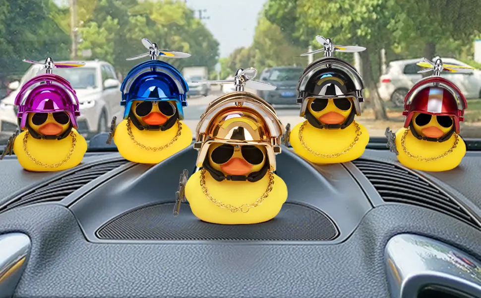 wonuu Rubber Duck Car Ornaments, Squeeze Duck Dashboard Decorations Kids Bicycle Decor for Cycling Motorcycle & Bicycle Accessories Decorations Digital Camo-L&G - Yellow Duck Car Dashboard Decorations