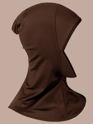 4 Pieces Modal Hijab Cap Adjustable Muslim Stretchy Turban Full Cover Shawl Cap Full Neck Coverage for Lady Black, White, Dark Brown, Light Red, Beige - product information 2