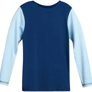 Black Bear Boys' Thermal Underwear Set - 4 Piece Performance Base Layer Long Sleeve T-Shirt and Long Johns Set Navy/Light Blue Medium - neck