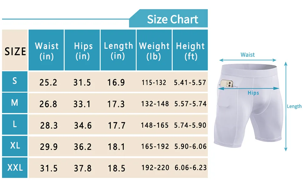 WRAGCFM Men's Compression Shorts with Pockets Running Workout Athletic Active Underwear Shorts White-zipper Small - Spandex Workout Athletic Baselayer