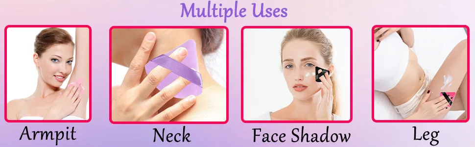 4 Pieces Powder Puff Face Makeup Puffs, Soft Velour Triangle Powder Puffs for Loose Mineral Powder Wet Dry Cosmetic Foundation Setting Powder Puff Sponge Makeup Tool - Black & White Black,White - triangle sponges for makeup,triangle puff,face powder puff,velour puffs for foundation