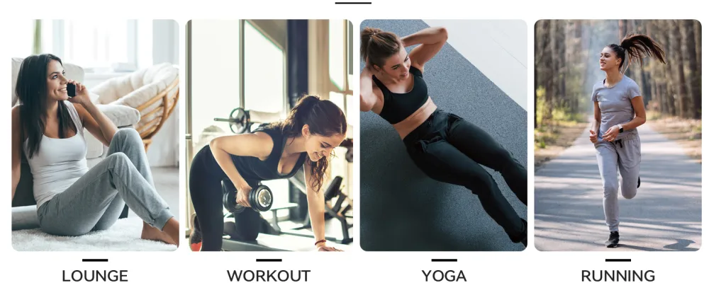 SANTINY Women's Joggers Pants Pockets Drawstring Running Sweatpants for Women Lounge Workout Jogging Black Medium - product information 18