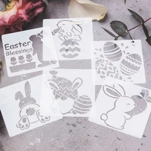 24Pcs 3x3 Inch Small Easter Stencils for Painting on Wood,Include Carrot/Egg/Peeps/Bunny Stencils for DIY Crafts Ornaments - Easter stencils