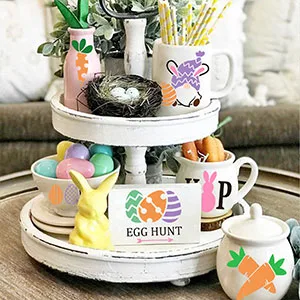 24Pcs 3x3 Inch Small Easter Stencils for Painting on Wood,Include Carrot/Egg/Peeps/Bunny Stencils for DIY Crafts Ornaments - Easter stencils