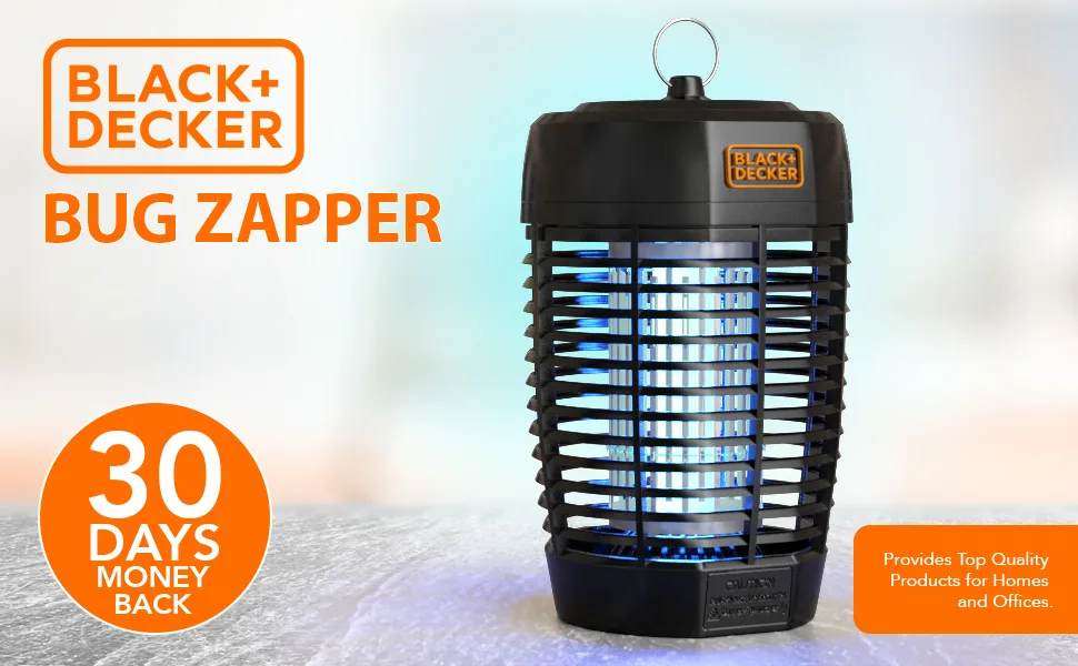BLACK+DECKER Bug Zapper- Mosquito Repellent Outdoor & Fly Traps for Indoors- Mosquito Killer & Fly Zapper - Gnat & Moth Traps for Home, Deck, Garden, Patio & More - Header