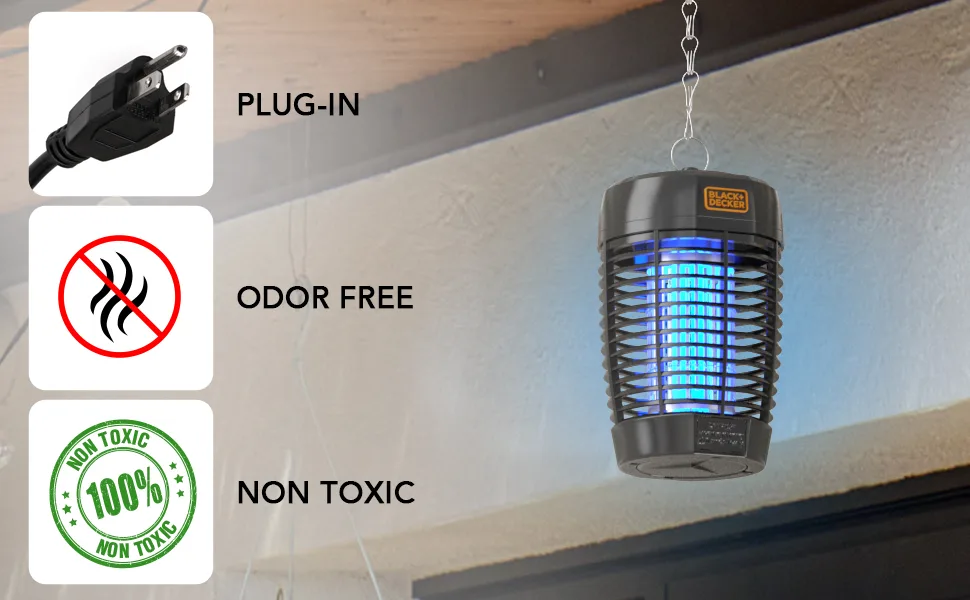 BLACK+DECKER Bug Zapper- Mosquito Repellent Outdoor & Fly Traps for Indoors- Mosquito Killer & Fly Zapper - Gnat & Moth Traps for Home, Deck, Garden, Patio & More - Img 4