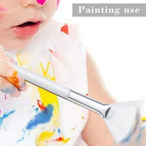 2 Pcs Fan Brushes for Facials, Soft Makeup Mask Applicator Brushes Tools for Glycolic Acid Peel Mask Cosmetic Orange - Painting Brush