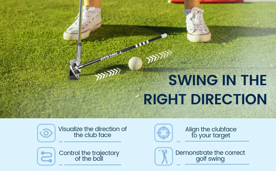 ToVii Golf Alignment Rods - Upgraded Magnetic Golf Club Alignment Stick, Golf Swing Training Aid, Golf Training Equipment, Help Visualize Your Golf Shot and Improve Your Alignment, Perfect Golf Gift - golf alignment rods