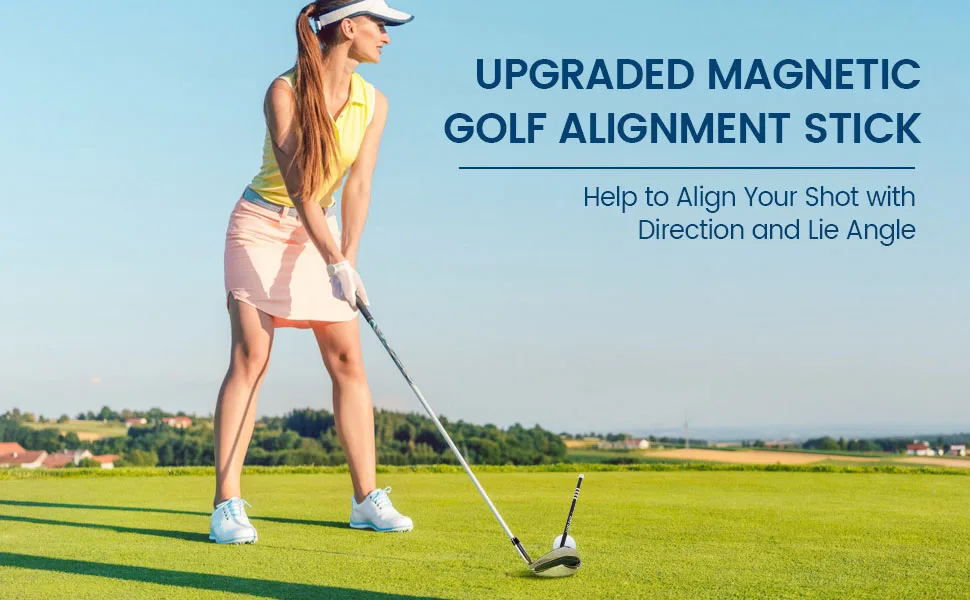 ToVii Golf Alignment Rods - Upgraded Magnetic Golf Club Alignment Stick, Golf Swing Training Aid, Golf Training Equipment, Help Visualize Your Golf Shot and Improve Your Alignment, Perfect Golf Gift - golf alignment stick