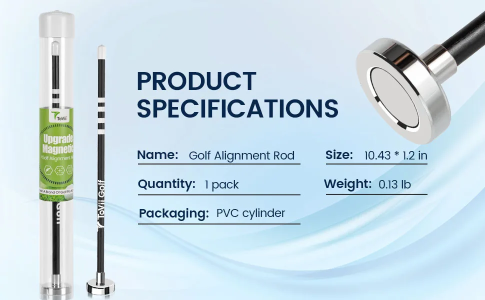 ToVii Golf Alignment Rods - Upgraded Magnetic Golf Club Alignment Stick, Golf Swing Training Aid, Golf Training Equipment, Help Visualize Your Golf Shot and Improve Your Alignment, Perfect Golf Gift - golf alignment stick