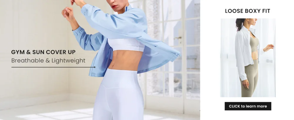 UANEO Workout Tops for Women Cropped Workout Jackets for Women Yoga Athletic Jacket Black Small - 258-1