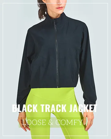 UANEO Workout Tops for Women Cropped Workout Jackets for Women Yoga Athletic Jacket Black Small - product information 6