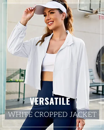 UANEO Workout Tops for Women Cropped Workout Jackets for Women Yoga Athletic Jacket Black Small - product information 7