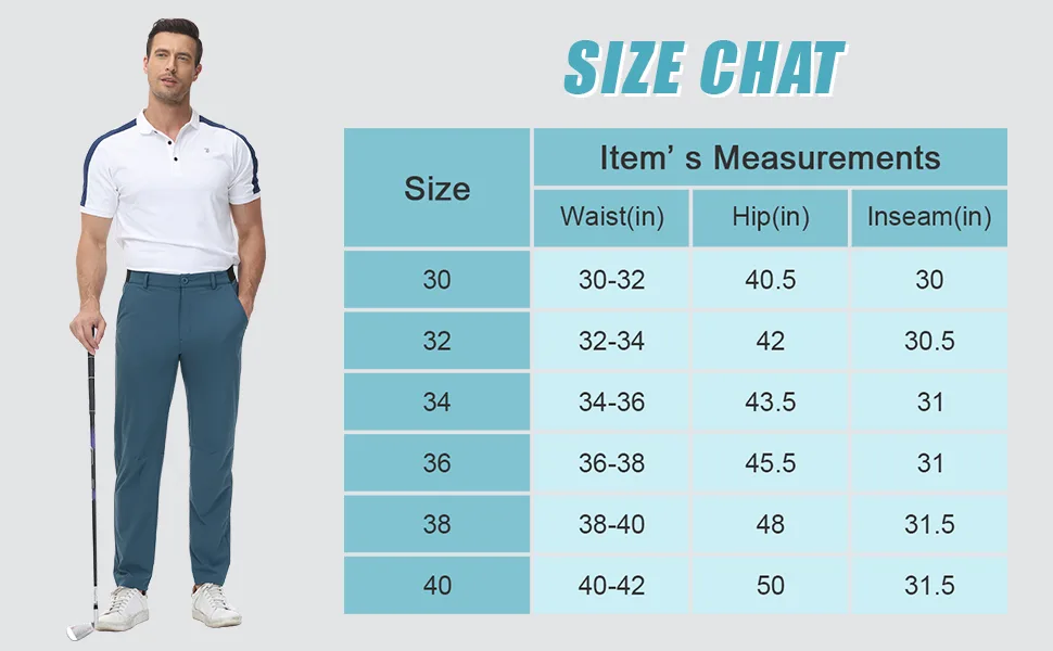 TBMPOY Mens Stretch Golf Pants Lightweight Quick Dry Casual Work Pant with 3 Pockets 1-black 34 - size