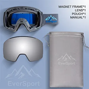 EverSport M81 Ski Goggles Pro, Magnetic Snowboard Snow Goggles for Women Men, UV Protection X-replaceable Lens Vlt75% Yellow - ski goggles