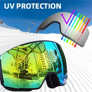 EverSport M81 Ski Goggles Pro, Magnetic Snowboard Snow Goggles for Women Men, UV Protection X-replaceable Lens Vlt75% Yellow - ski goggles