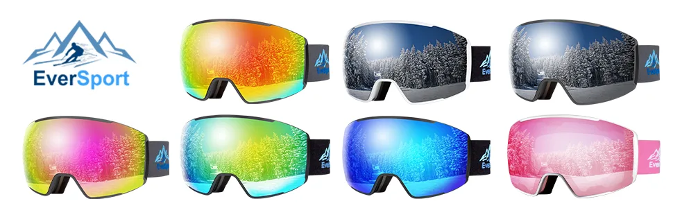 EverSport M81 Ski Goggles Pro, Magnetic Snowboard Snow Goggles for Women Men, UV Protection X-replaceable Lens Vlt75% Yellow - ski goggles