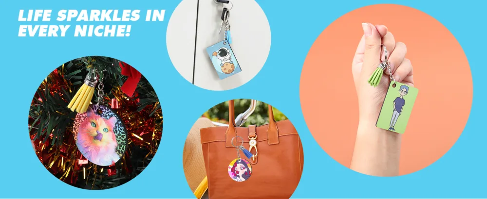 HTVRONT Sublimation Keychain Blanks Bulk - 120Pcs Sublimation Blanks Keychain with Blue Protective Film - MDF Rectangle Keychain with Tassels - Heat Transfer Keychain Blanks Double Sided - rectangle sublimation keychain blanks