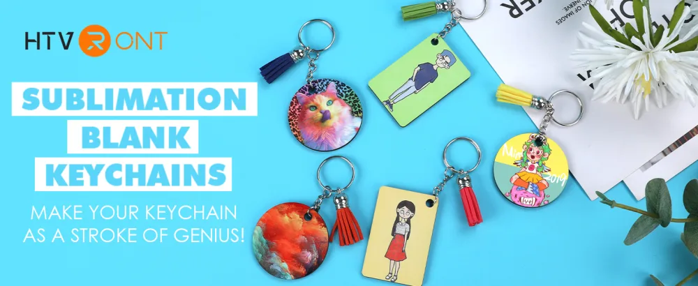 HTVRONT Sublimation Keychain Blanks Bulk - 120Pcs Sublimation Blanks Keychain with Blue Protective Film - MDF Rectangle Keychain with Tassels - Heat Transfer Keychain Blanks Double Sided - sublimation keychain blanks