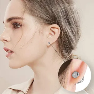 2 Paris Sterling Silver Locking Earring Backs Replacements for Diamond Studs, 18K White Gold Plated Screw Earring Backs, Secure Hypoallergenic Secure Earring Backs, No Fading Comfort Earring Backs - Locking earring Backs