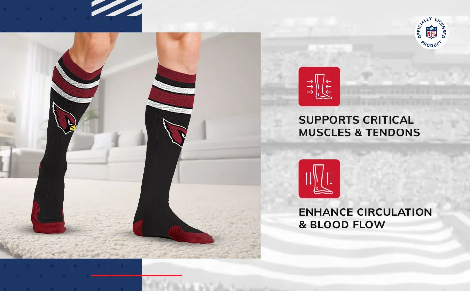 NFL Knee High Compression Socks for Circulation - Men and Women Pittsburgh Steelers - Gold Small-Medium - NFL Knee High Compression Socks, Enhance Circulation and Blood Flow, Support Muscles and Tendons