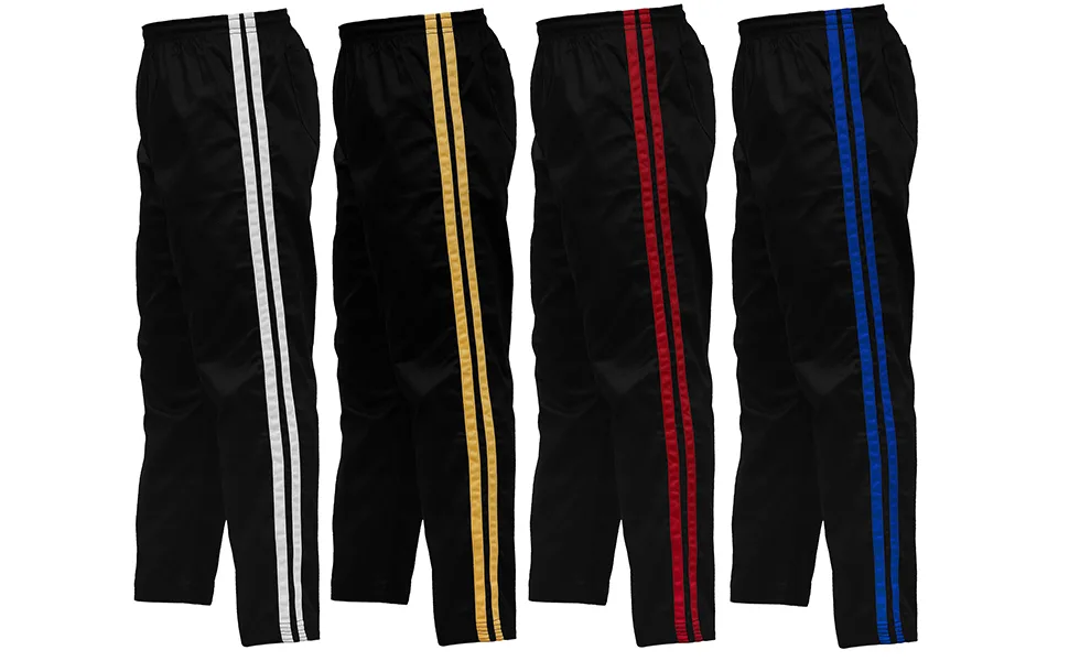 Ultimate - Martial Arts Striped Karate Pants Cotton & Polyester Blended - Kids Adults Unisex Blue 5 - Striped Karate Pant