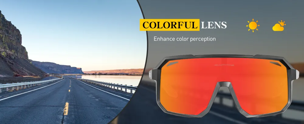 KAPVOE Polarized Cycling Glasses with 3 Interchangeable Lenses TR90 Sports Sunglasses Women Men 01 - running sunglasses