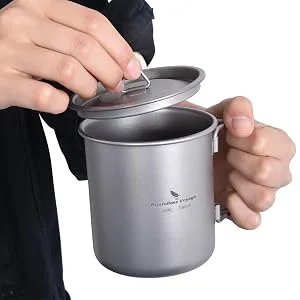 Boundless Voyage Titanium Cup with Lid Outdoor Camping Ultralight Water Tea Coffee Mug 200ML/300ML/450ML (300ml (10fl oz)) - product information 3