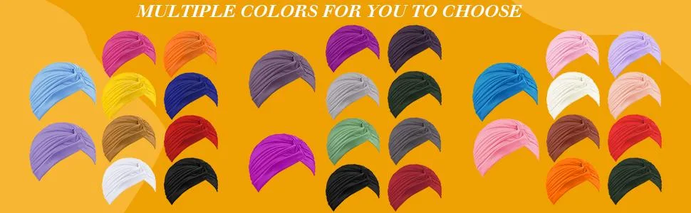 Stretchy Turban Cap Chemo Head Wraps Bennie Twisted India's Hat for Women Girl Assorted Colors - product information 7