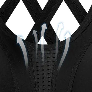 Yvette Sports Bra High Impact Adjustable Criss Cross Back, Full Support for Large Bust No Bounce Black New + Adjustable Strap + High Impact Large Plus - BREATHABLE