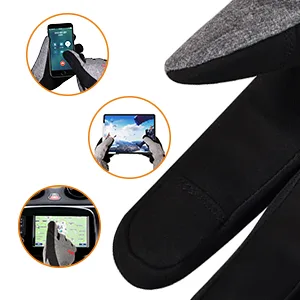 Fitfirst Ski Gloves,Waterproof Snow Gloves Windproof Winter Touchscreen Gloves Men Women Grey Large - touchscreen gloves