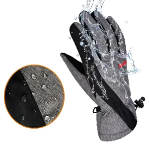 Fitfirst Ski Gloves,Waterproof Snow Gloves Windproof Winter Touchscreen Gloves Men Women Grey Large - waterproof gloves