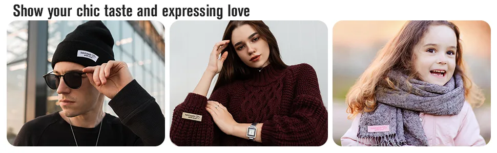 120 Pieces Personalized Sewing Labels Sew on Clothing Labels Handmade Interlocking Heart Pattern Label Tags for Handmade Items Clothes (White) - product information 3