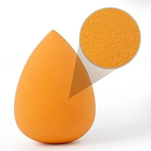 BEAKEY Makeup Sponge, Latex-free and Vegan Beauty Sponge, Flawless for Cream, Liquid Foundation & Powder Application (2Pcs) 2pcs Orange - makeup sponge