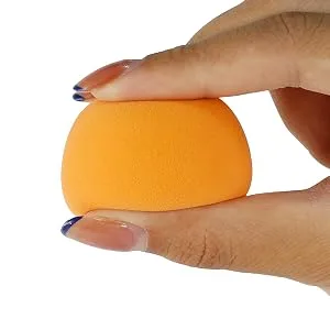 BEAKEY Makeup Sponge, Latex-free and Vegan Beauty Sponge, Flawless for Cream, Liquid Foundation & Powder Application (2Pcs) 2pcs Orange - makeup sponge