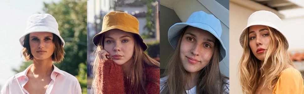 Wheebo Solid Color Bucket Hat for Women Summer Beach Fishmen Hat for Lady Adult Unisex Cotton Cap A-sc-lavender - solid color bucket hats