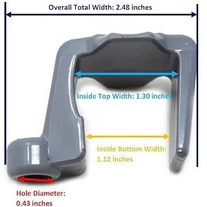 JSP Manufacturing Black Plastic Pontoon Boat Square Rail Fender Adjuster Hanger Clip 4 - measurements