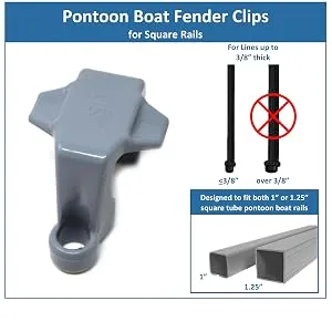 JSP Manufacturing Black Plastic Pontoon Boat Square Rail Fender Adjuster Hanger Clip 4 - pontoon boat fender rail square clips hanger adjuster clip